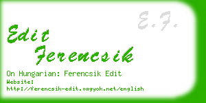 edit ferencsik business card